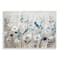 Stupell Industries Birds Floral Meadow Blue White Blossoms Wall Plaque Art